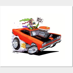 BIRD FINK 1969 orange muscle car Posters and Art